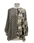 Alembika LONG SLEEVE MIX PRINT BLOUSE