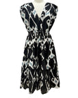 Handprint Dream CAP SLEEVE V NECK SHORT DRESS - Originally $129 🔵