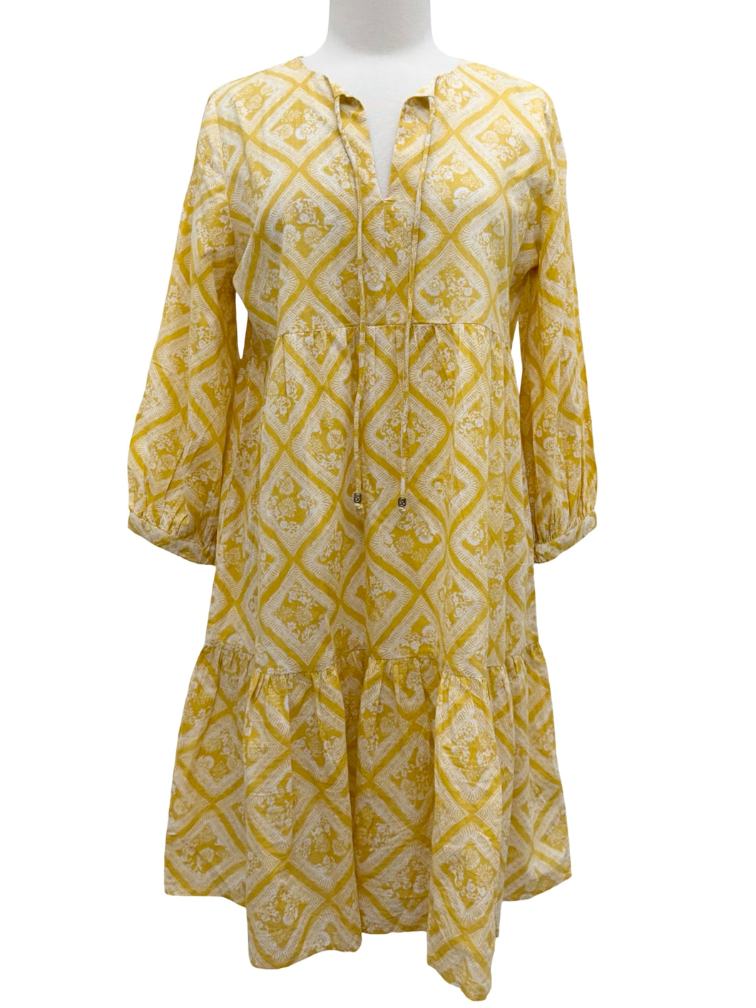 Foil LONG SLEEVE TIER DRESS