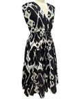 Handprint Dream CAP SLEEVE V NECK SHORT DRESS - Originally $129 🔵