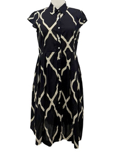 Handprint Dream COLLAR CAP SLEEVE DRESS