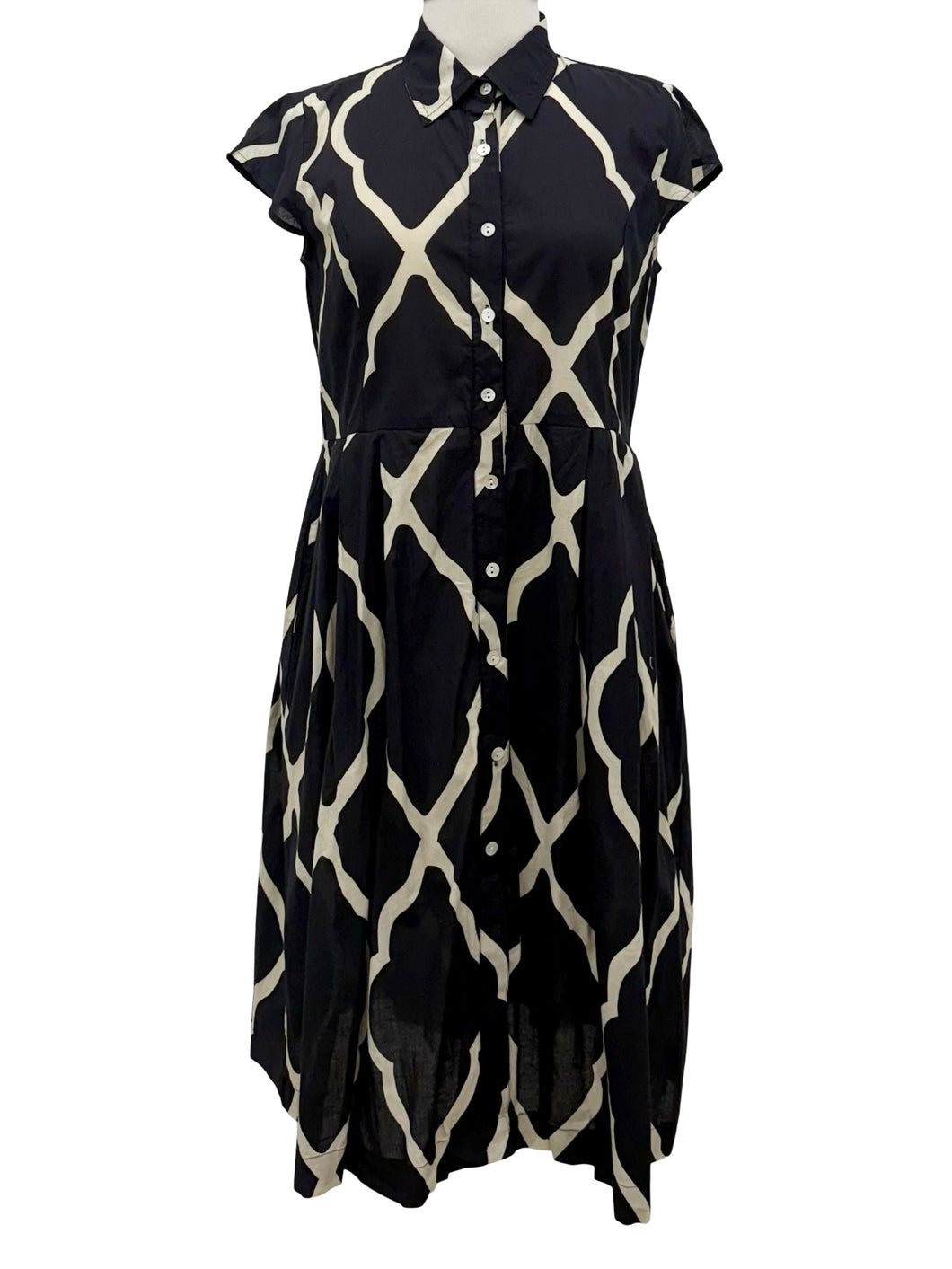 Handprint Dream COLLAR CAP SLEEVE DRESS