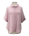 Fenini WAFFLE SHORT SLEEVE ROLLED DOWN NECK TOP