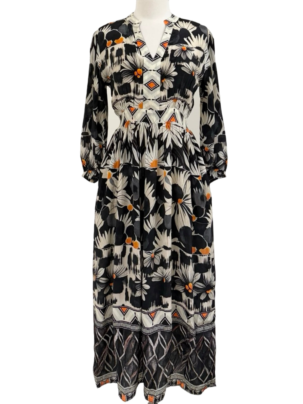 Shana SILK LONG FLOWER DRESS