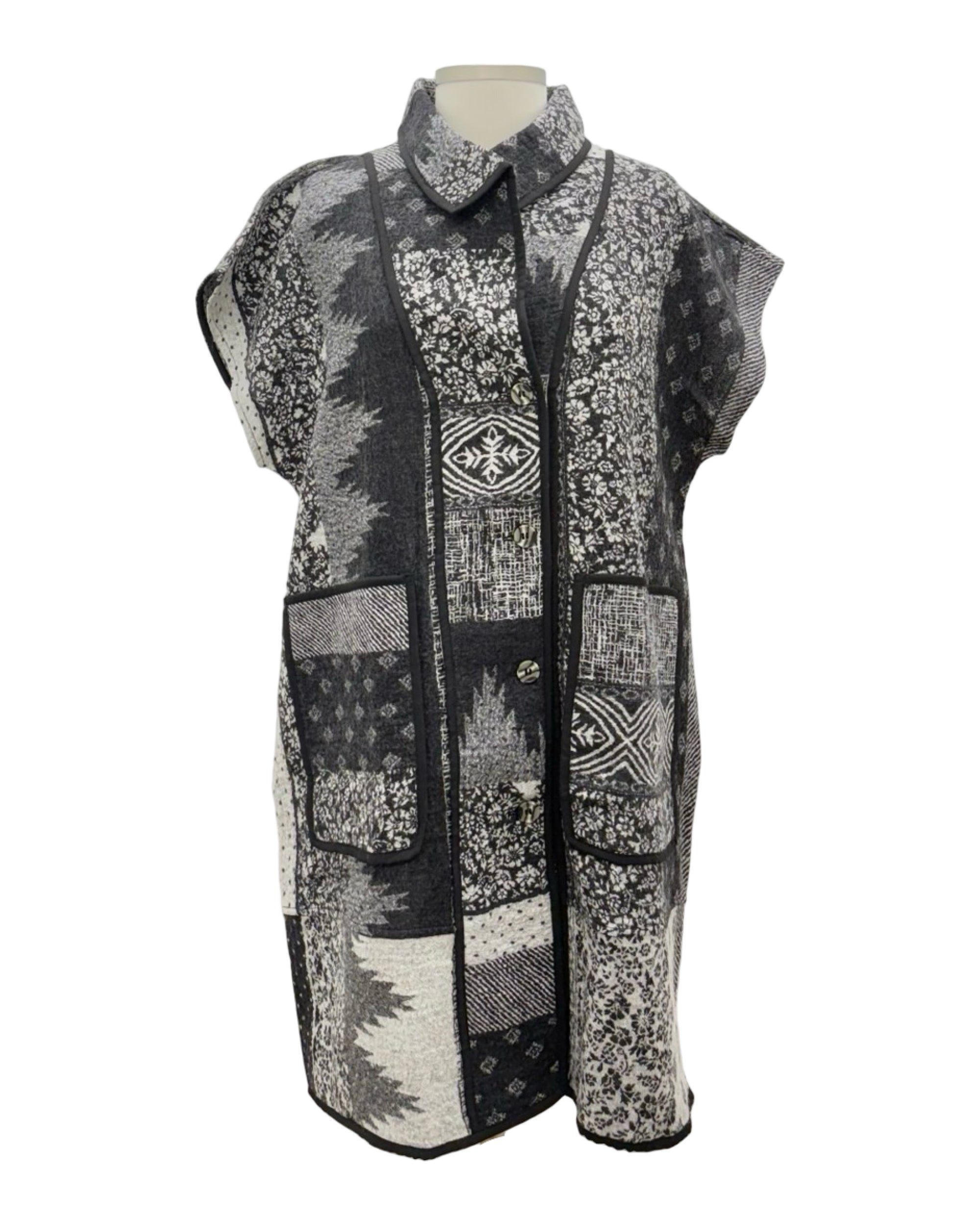 Yaza REVERSIBLE LONG WOOL VEST