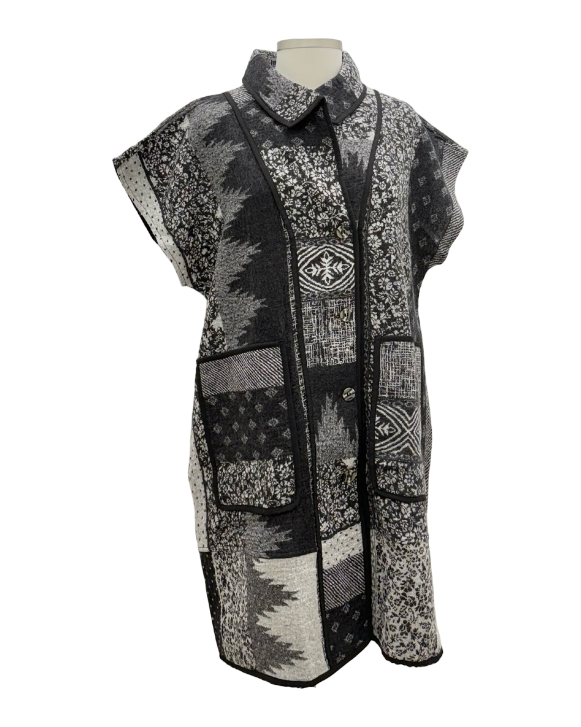 Yaza REVERSIBLE LONG WOOL VEST