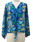 APNY V NECK TIE FRONT BLOUSE - Originally $99 🔵