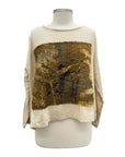 Krista Larson LONG SLEEVE CROP STITCH FOLIAGE TEE