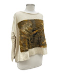 Krista Larson LONG SLEEVE CROP STITCH FOLIAGE TEE