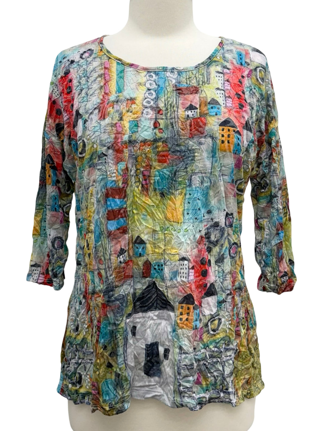 Shana 3/4 SLEEVE CRINKLE HOUSE TEE