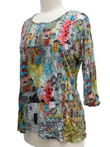 Shana 3/4 SLEEVE CRINKLE HOUSE TEE