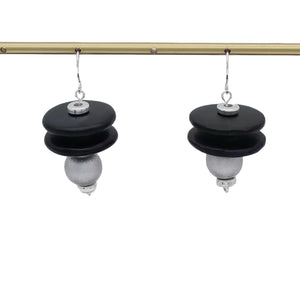 Sylca BLACK & SILVER EARRING