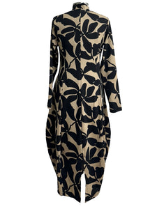 Alembika PRINT LONG SLEEVE BLACKOUT DRESS