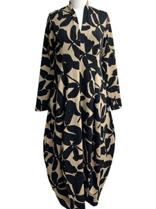 Alembika PRINT LONG SLEEVE BLACKOUT DRESS