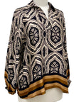 Scandal Italy LONG SLEEVE SILK BLOUSE - Originally $169