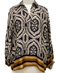 Scandal Italy LONG SLEEVE SILK BLOUSE - Originally $169