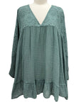 Scandal Italy LONG SLEEVE GAUZE EYELET TOP