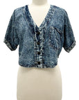 Cynthia Ashby DENIM HARPER CROP JACKET - ORIGINALLY $245