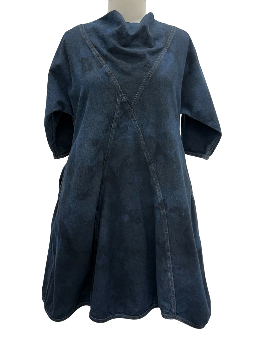 Cynthia Ashby DENIM GENEVA SHORT SLEEVE DRESS