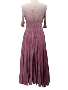 Vanité 3/4 SLEEVE PLEAT OMBRE DRESS