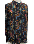 APNY LONG SLEEVE SQUIGGLE BLOUSE