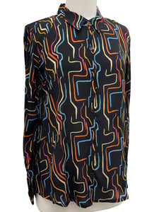 APNY LONG SLEEVE SQUIGGLE BLOUSE