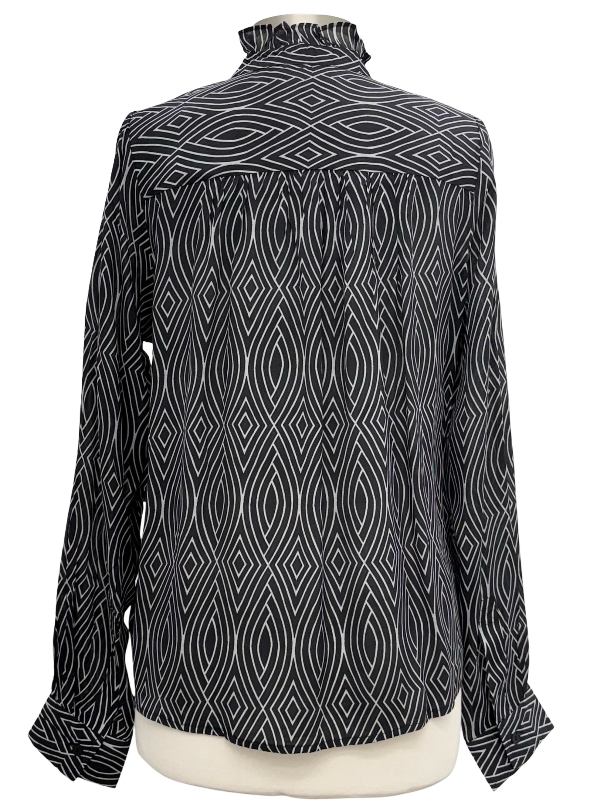 APNY HIGH NECK LONG SLEEVE BLOUSE