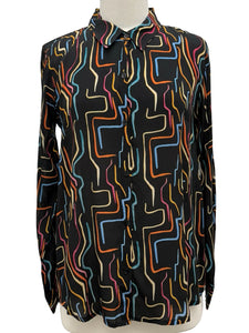 APNY LONG SLEEVE SQUIGGLE BLOUSE