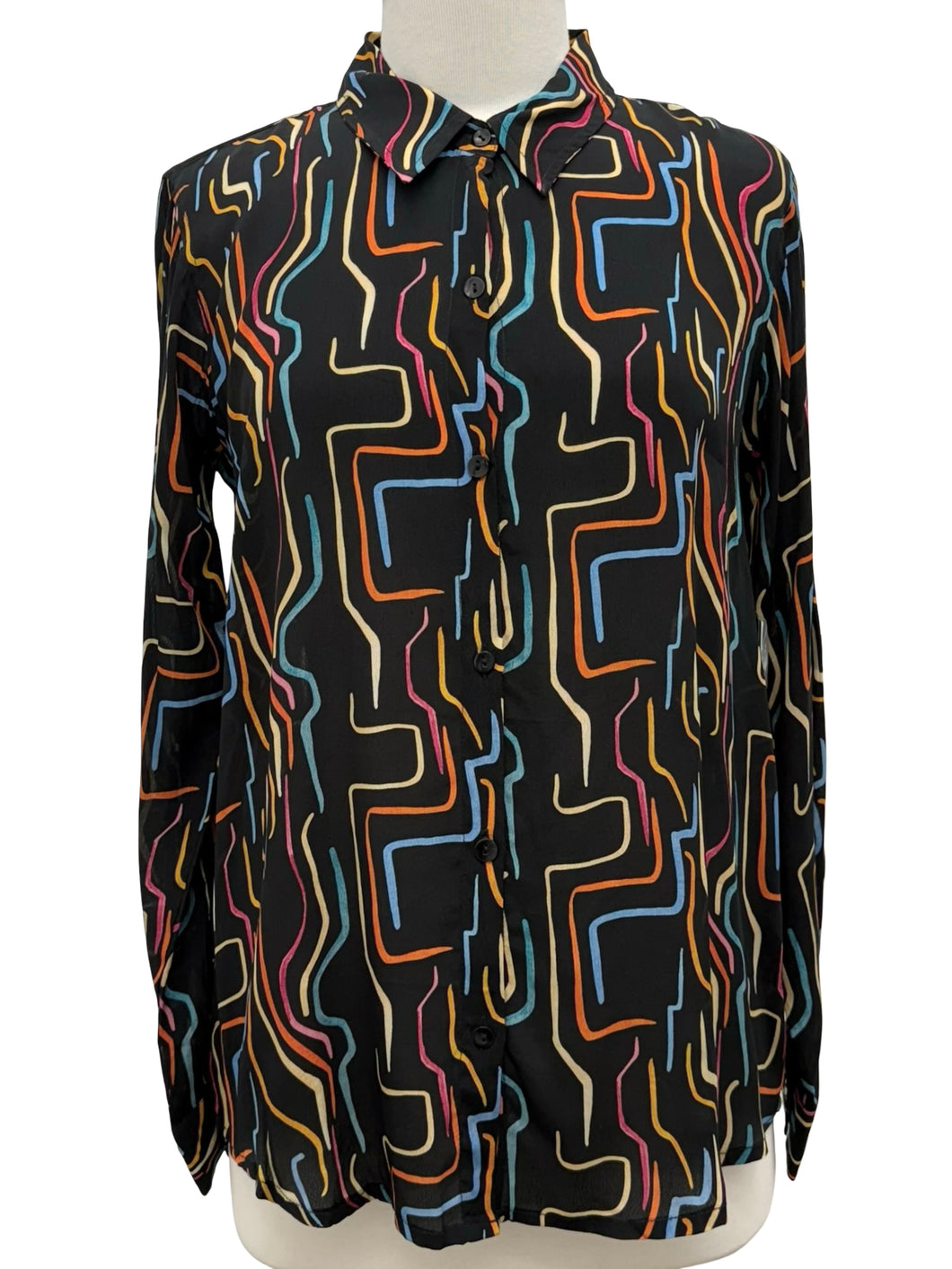 APNY LONG SLEEVE SQUIGGLE BLOUSE