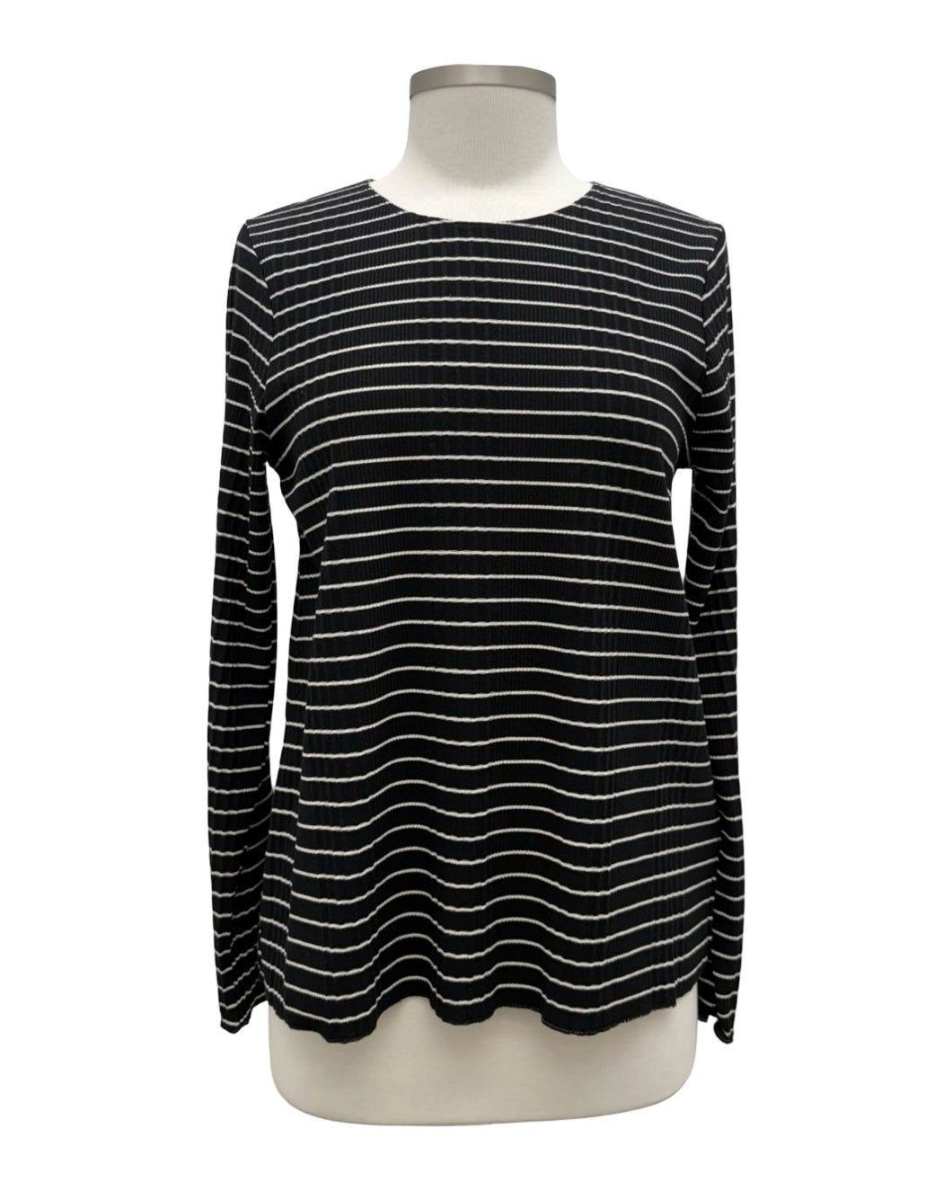 Fenini PLEAT LONG SLEEVE CREW TOP