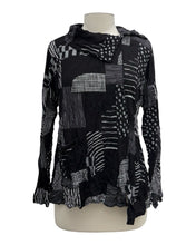 Load image into Gallery viewer, Chalet MESH LONG SLEEVE ASYMETRIC COLLAR TOP
