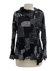 Chalet MESH LONG SLEEVE ASYMETRIC COLLAR TOP