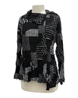 Chalet MESH LONG SLEEVE ASYMETRIC COLLAR TOP