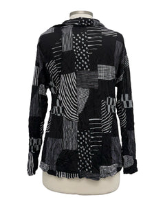 Chalet MESH LONG SLEEVE ASYMETRIC COLLAR TOP