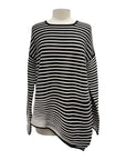 Ozai N Ku STRIPE ASYMMETRICAL SWEATER