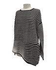 Ozai N Ku STRIPE ASYMMETRICAL SWEATER