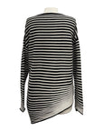 Ozai N Ku STRIPE ASYMMETRICAL SWEATER