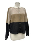 Alembika LONG SLEEVE STRIPE BUTTON CARDI