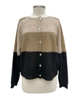 Alembika LONG SLEEVE STRIPE BUTTON CARDI