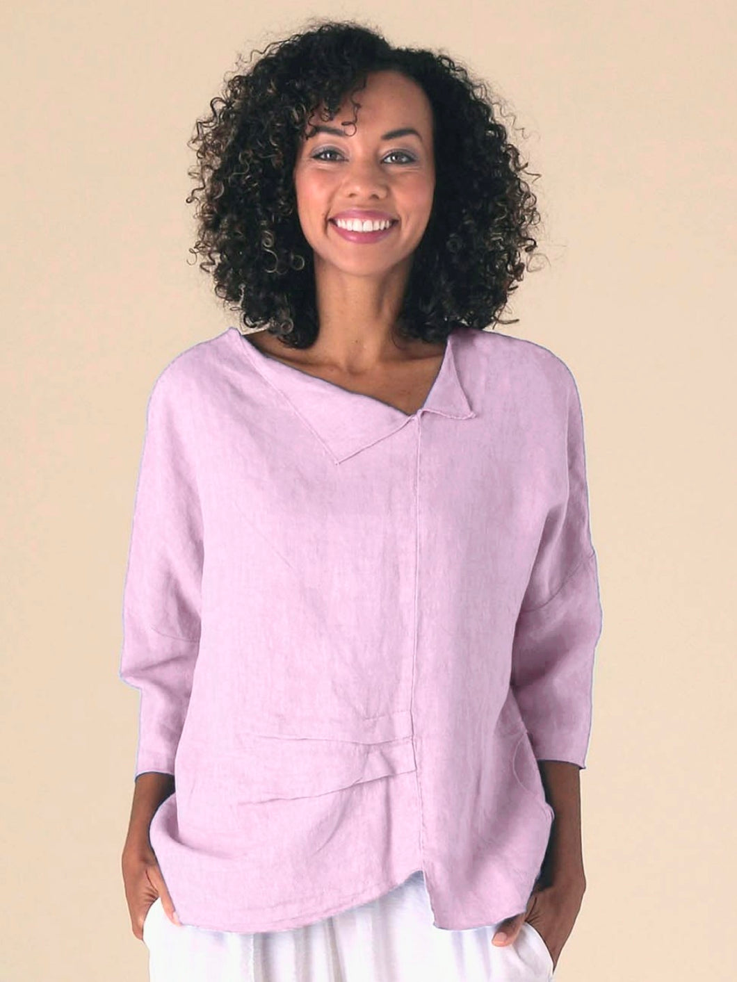 Fenini LINEN PLEAT BLOUSE
