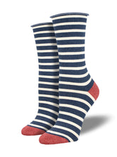 Load image into Gallery viewer, Socksmith WOMENS SOCK STRIPE BAMBOO
