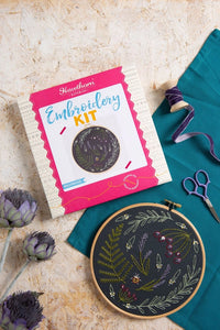 Hawthorn Handmade BLACK WILDWOOD EMBROIDERY KIT