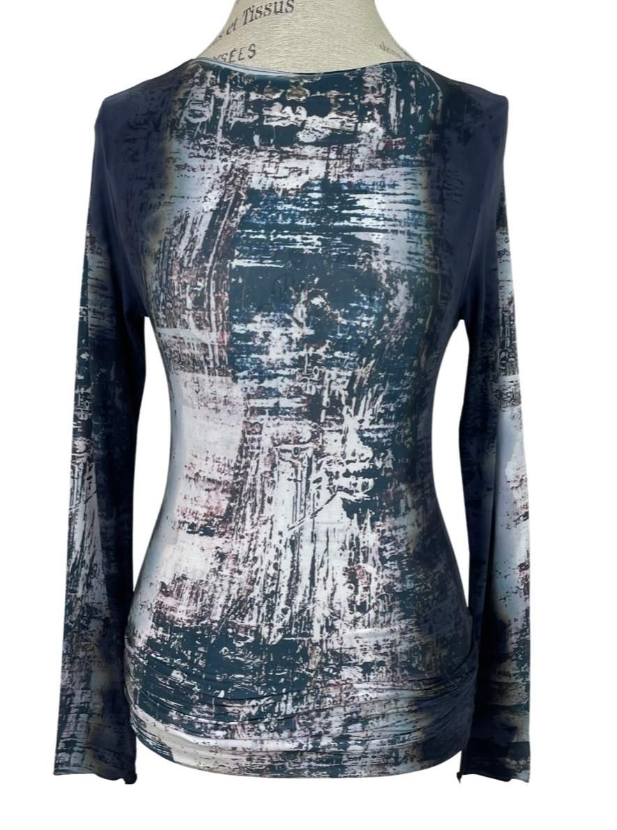 AMB STAINED CANVAS RAW EDGE TEE