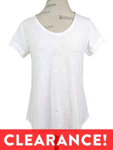 Linen Jersey V Neck T-Shirt