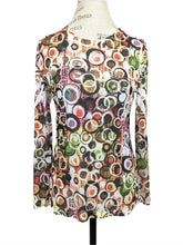 Load image into Gallery viewer, Inoah LONG SLEEVE MESH MARBLES TOP
