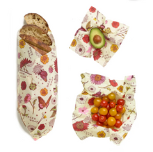 Load image into Gallery viewer, Bee&#39;s Wrap ASSORTED 3 PACK in MEADOW PATTERN
