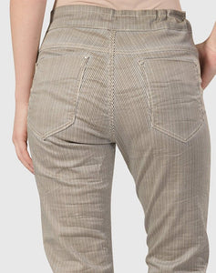 Alembika JEAN PANT KHAKI STRIPE