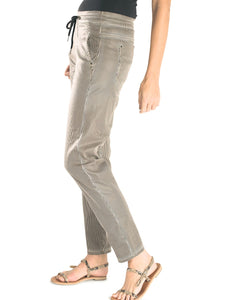 Alembika JEAN PANT KHAKI STRIPE