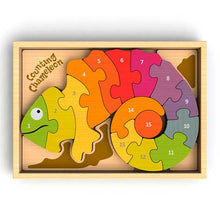 Load image into Gallery viewer, Begin Again COUNTING CHAMELEON BILINGUAL PUZZLE
