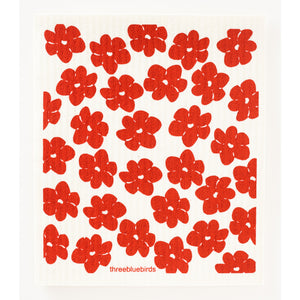 Three Bluebirds SWEDISH DISHCLOTH RED POPPY